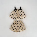 Heart Print Camisole Dress and Shorts 2-Piece Set