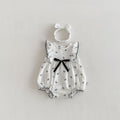 Ruffle Bow Pattern Onesie with Bow