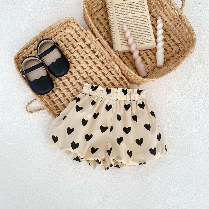 Heart Print Camisole Dress and Shorts 2-Piece Set
